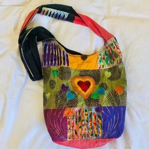 Boho Nepalese Tote/Satchel w/long strap